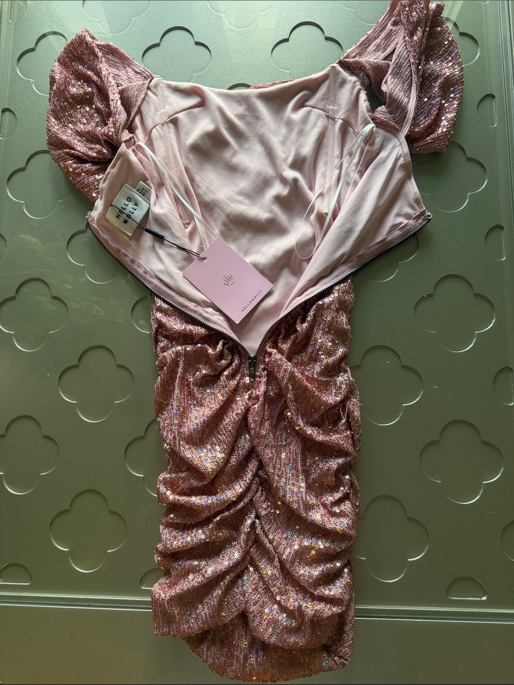 🆕 HELLO MOLLY Frequent The Club Dress Pink Sequin Size 2 NWT - Picture 12 of 16